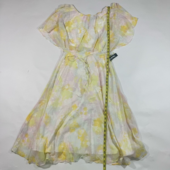 New ModCloth Flutter of Flattery Midi Dress Yellow Pink - Picture 7 of 7